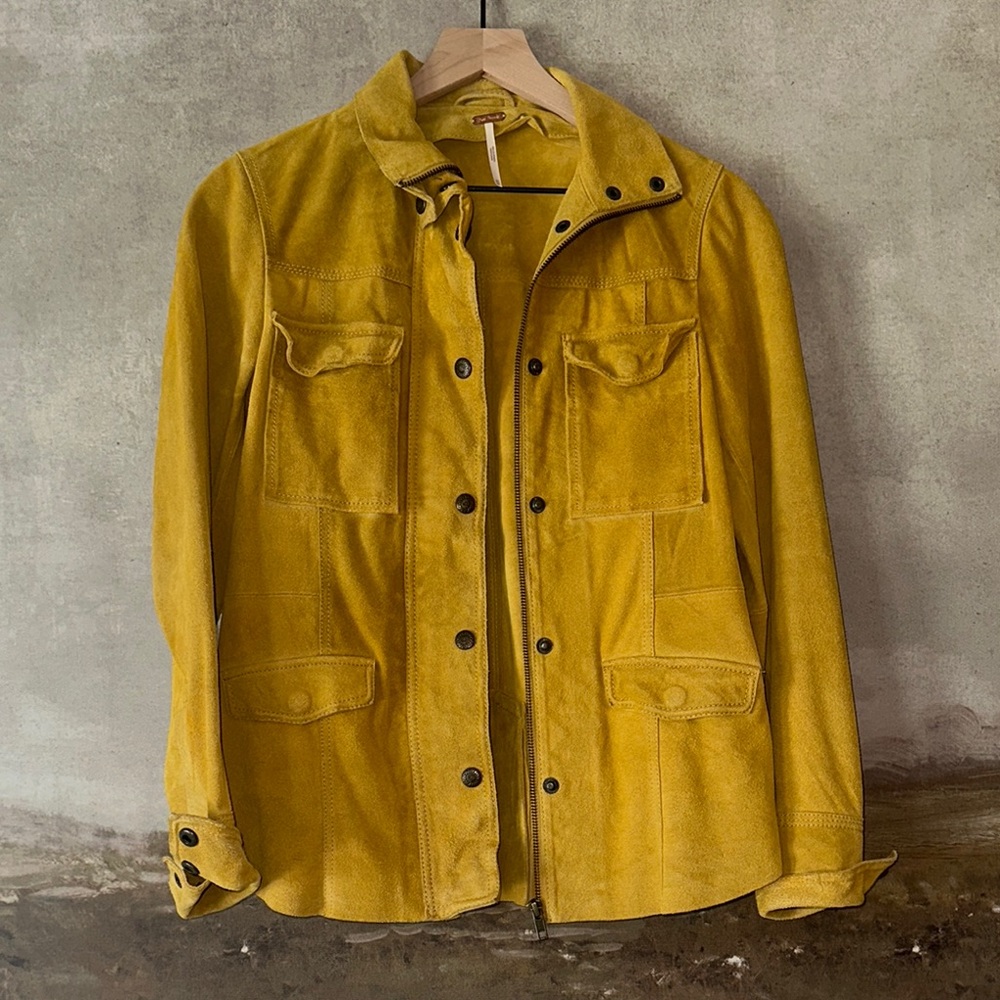 Free People Yellow Leather Jacket